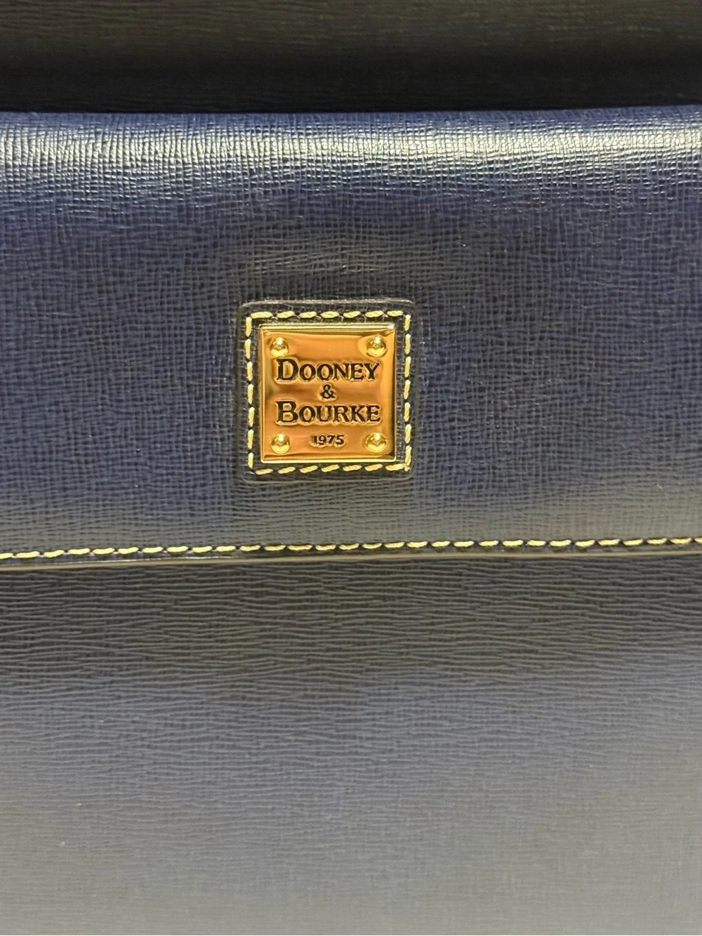 Dooney & Bourke Marine Blue Leather Hobo Bag with Tassel